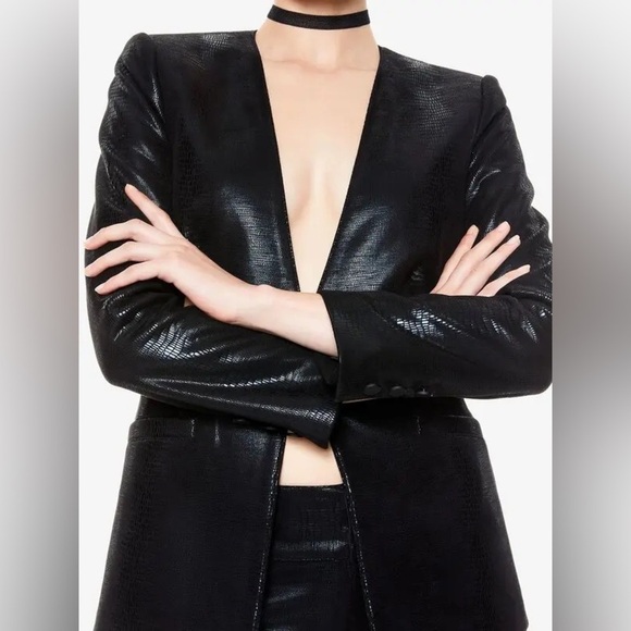 ALICE + OLIVIA Macey Vegan Leather Blazer NWOT - Picture 7 of 15